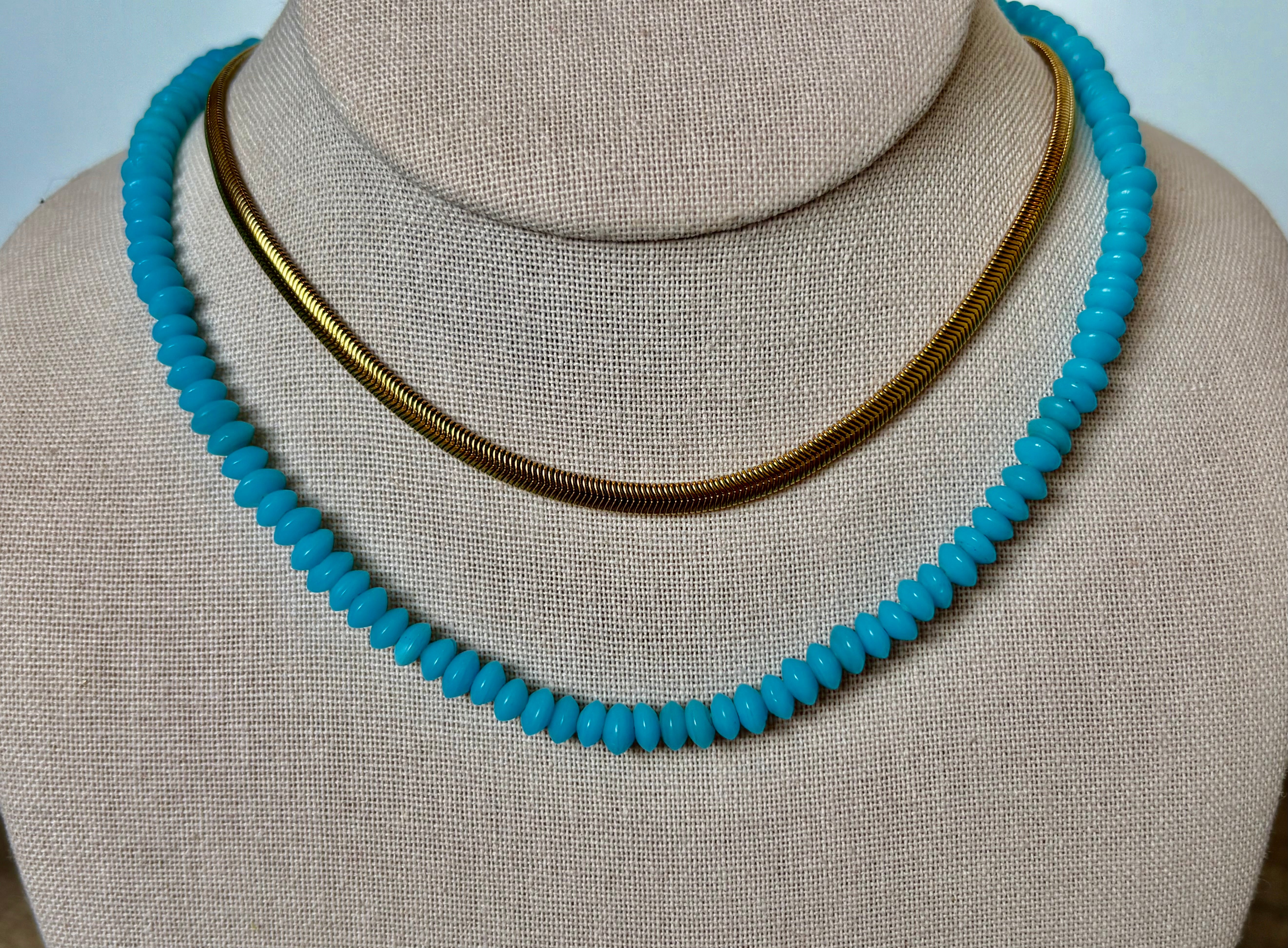 Bright blue with red enamel heart
