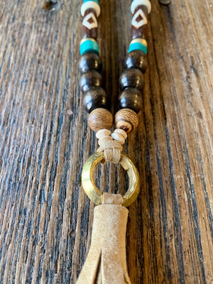 Handmade suede tassel-taupe