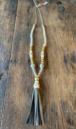Gray Suede Handmade Tassel