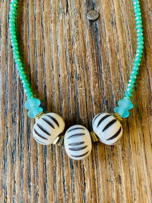 Green Shimmery Tinybead Necklace