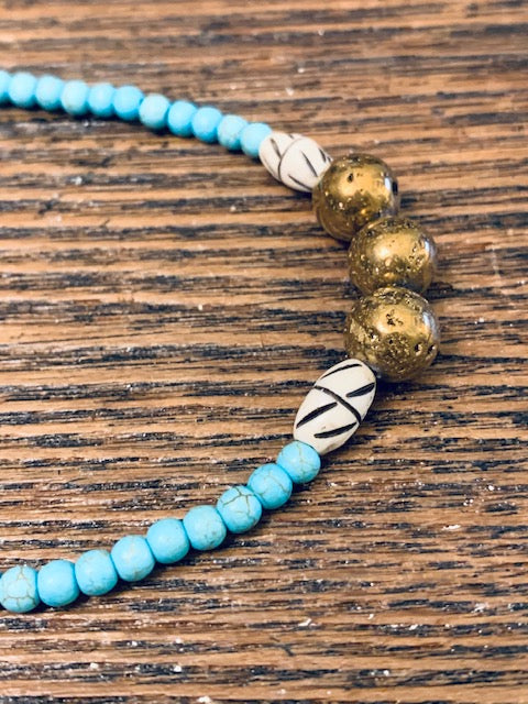Turquoise with Brass