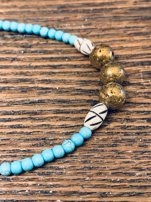 Turquoise with Brass