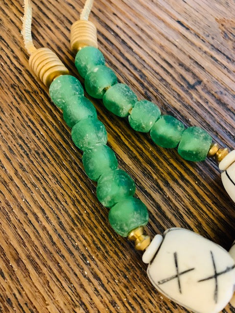 Green Recycled Glass + Bone